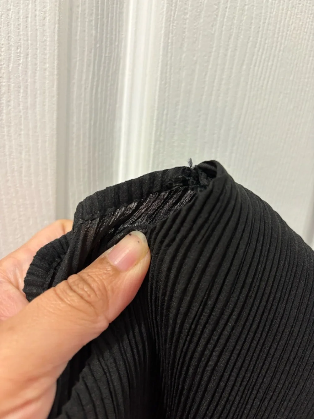 Unbranded Isse Miyake Style Black Pleated Cap-Sleeve Dress Abstract Print Dress - Picture 14 of 16
